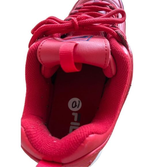 Fila Mens Red Disruptor II Premium Leather Athletic Sneakers Shoes Size 10 - Picture 7 of 8